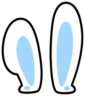 「うさ耳（水色）」うちわ用