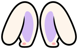 「うさ耳（ラベンダー）」うちわ用