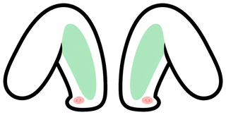 「うさ耳（ミント）」うちわ用