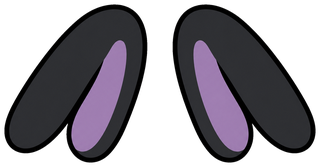 「黒うさ耳（垂れ耳）」うちわ用